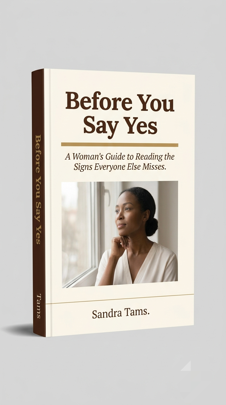 Before You Say Yes — book cover mockup by Sandra Tams